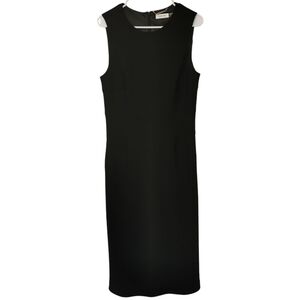 Calvin Klein Sleeveless Semi-Fitted Round Neck Midi Dress in Black - Sz 12